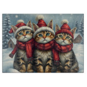 Tabby Cats in Preppy Winterkleding en Pet Winter Snijplank (Voorkant)