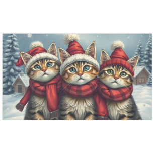 Tabby Cats in Preppy Winterkleding en Pet Winter Tafelkleed