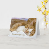 Tabby Cats Jubileum Kaart (Gele Bloem)