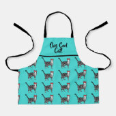 Tabby Cats 'One Cool Cat' Aqua Boys pet Apron Schort (Voorkant)