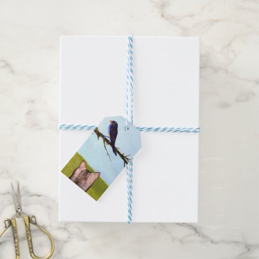 Tabby Cats Talk to Birds Cadeaulabel (Met Touw)