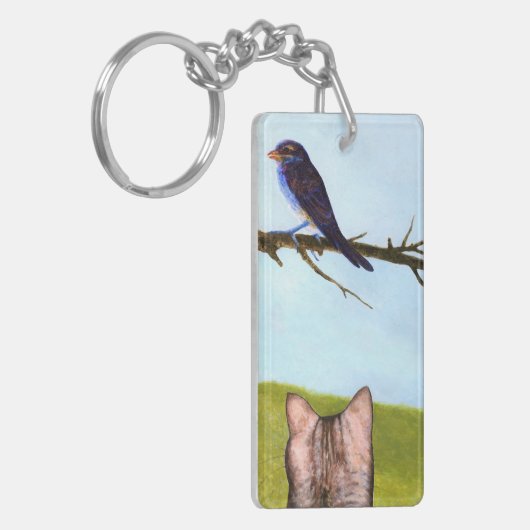 Tabby Cats Talk to Birds Sleutelhanger (Voorkant Links)