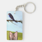 Tabby Cats Talk to Birds Sleutelhanger (achterkant)