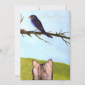 Tabby Cats Talk to Birds Thank You Card Bedankkaart (Voorkant)