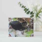 tabby christmas cat briefkaart (Staand voorkant)