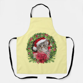 Tabby Christmas Wreath Apron Schort