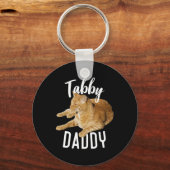 Tabby Daddy Organe Cat Lovers Sleutelhanger (Voorkant)
