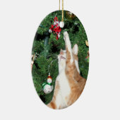 Tabby en kerstboom keramisch ornament (Rechts)