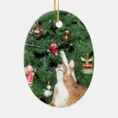 Tabby en kerstboom keramisch ornament (Achterkant)