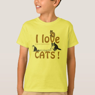 Tabby en vrienden-ik houden van kinder t-shirt kat