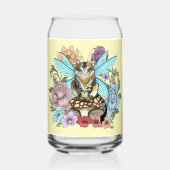 Tabby Fairy Kat Paddestoel Bloemen Blikvorm Glas (Voorkant)