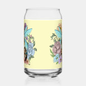 Tabby Fairy Kat Paddestoel Bloemen Blikvorm Glas (Links)