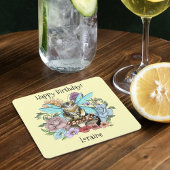 Tabby Fairy Kat Paddestoel Bloemen Kartonnen Onderzetters