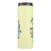 Tabby Fairy Kat Paddestoel Bloemen Thermosbeker (Achterkant)