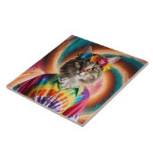 Tabby Flower Child Decoratieve Tegel Tegeltje (Zijkant)