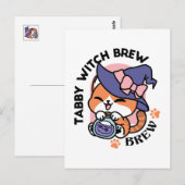 Tabby Heksenbrouwsel – Cute Halloween Kattendesign Briefkaart (Voorkant / Achterkant)