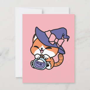 Tabby Heksenbrouwsel – Cute Halloween Kattendesign Briefkaart