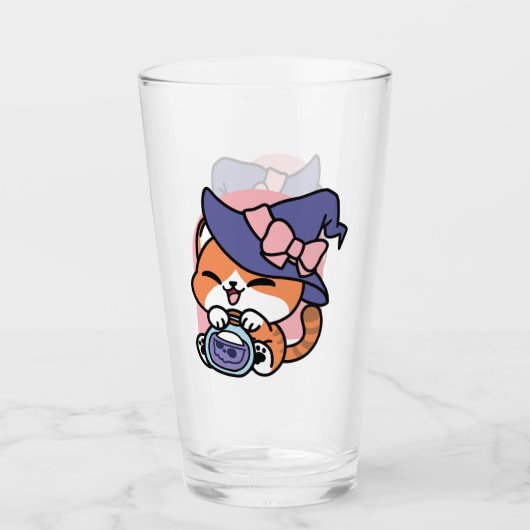 Tabby Heksenbrouwsel – Cute Halloween Kattendesign Glas (Voorkant)