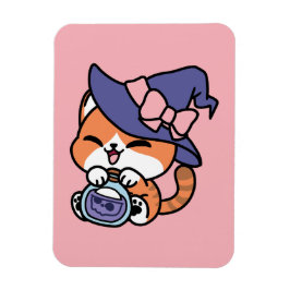 Tabby Heksenbrouwsel – Cute Halloween Kattendesign Magneet