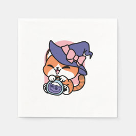 Tabby Heksenbrouwsel – Cute Halloween Kattendesign Servet