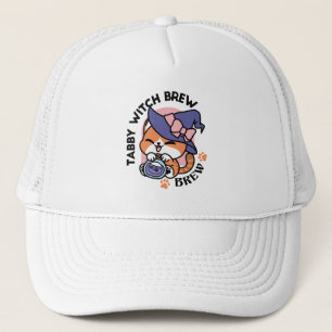 Tabby Heksenbrouwsel – Cute Halloween Kattendesign Trucker Pet