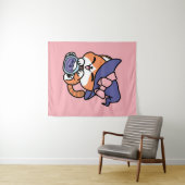 Tabby Heksenbrouwsel – Cute Halloween Kattendesign Wandkleed (In Situ (horizontaal))