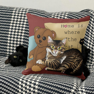 Tabby Home Bourgogne Kat Kussen