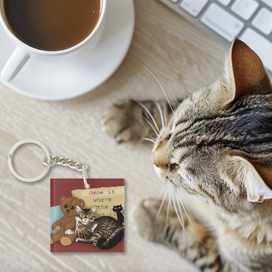 Tabby Home Bourgogne Kat Sleutelhanger