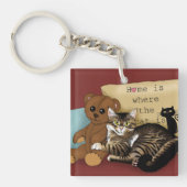 Tabby Home Bourgogne Kat Sleutelhanger (Voorkant)