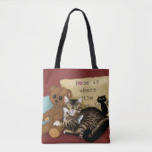 Tabby Home Bourgogne Kat Tote Bag (Voorkant)