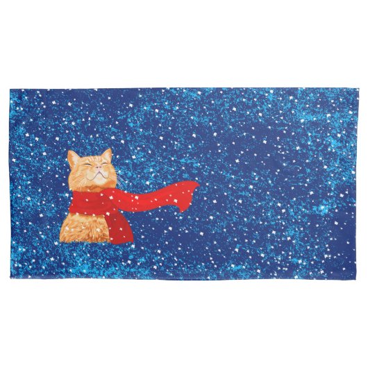 Tabby houdt van sneeuw kussensloop (Voorkant-Links)