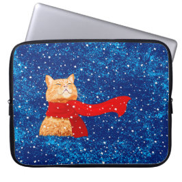 Tabby houdt van sneeuw laptop sleeve