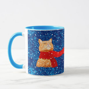 Tabby houdt van sneeuw mok