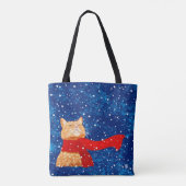 Tabby houdt van sneeuw tote bag (Achterkant)