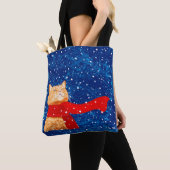Tabby houdt van sneeuw tote bag (Dichtbij)
