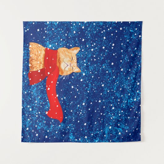 Tabby houdt van sneeuw wandkleed (Voorkant (horizontaal))