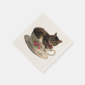 Tabby in een theekopje servet (Hoek)