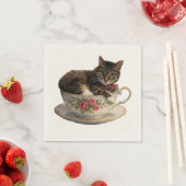 Tabby in een theekopje servet (Insitu)