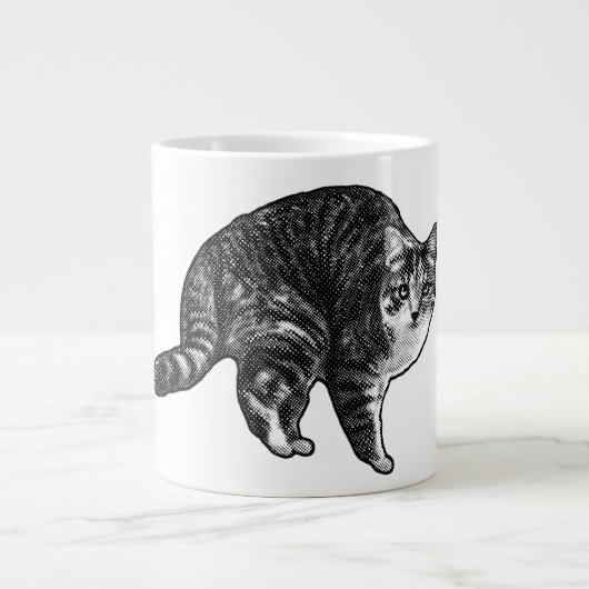 Tabby in sneeuwlicht gloed grote koffiekop (Voorkant)