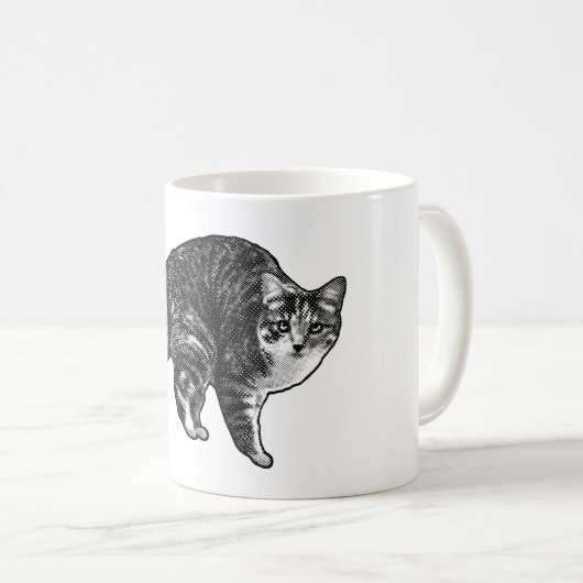 Tabby in sneeuwlicht gloed koffiemok (Voorkant rechts)
