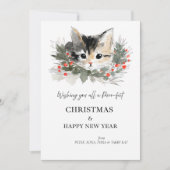 Tabby Kat Christmas Greetings Card Kaart (Voorkant)