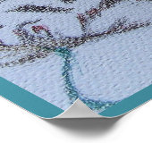Tabby Kat Cute Grappige Actieve katten turquoise W Poster (Hoek)
