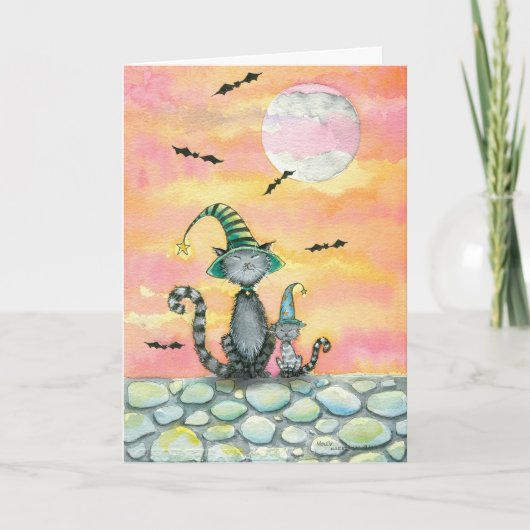 Tabby Kat Halloweenkaart van Molly Harrison Kaart (Voorkant)