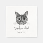 Tabby Kat Hand Tekening Gepersonaliseerd Servet (Voorkant)