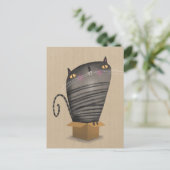 Tabby kat in doos briefkaart (Staand voorkant)