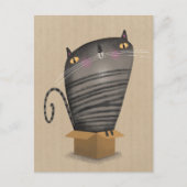 Tabby kat in doos briefkaart (Voorkant)