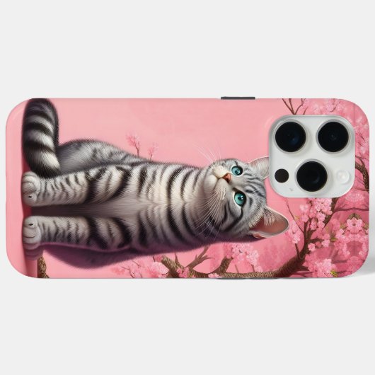 Tabby Kat Japanse Kersenbloesem Bloem Kitten Case-Mate iPhone Case (Achterkant (horizontaal))