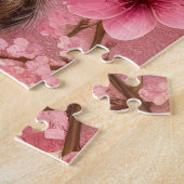 Tabby Kat Japanse Kersenbloesem Bloem Kitten Legpuzzel (Zijkant)