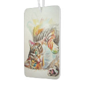 Tabby Kat katten huisdier kunst Aquarel Dames  Luchtverfrisser (Links)