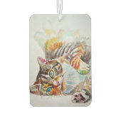 Tabby Kat katten huisdier kunst Aquarel Dames  Luchtverfrisser (Achterkant)